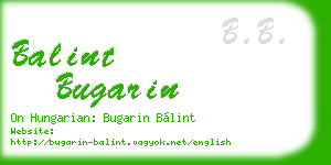 balint bugarin business card